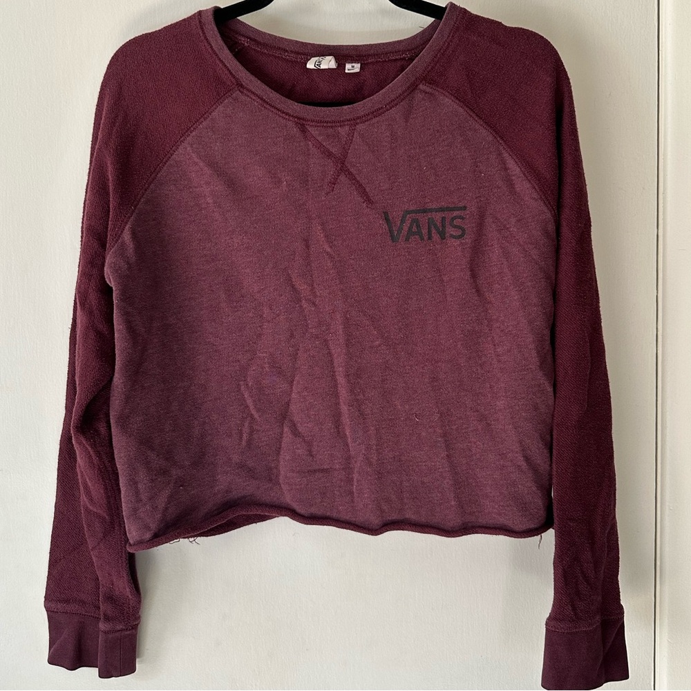 Vans burgundy cropped sweatshirt
